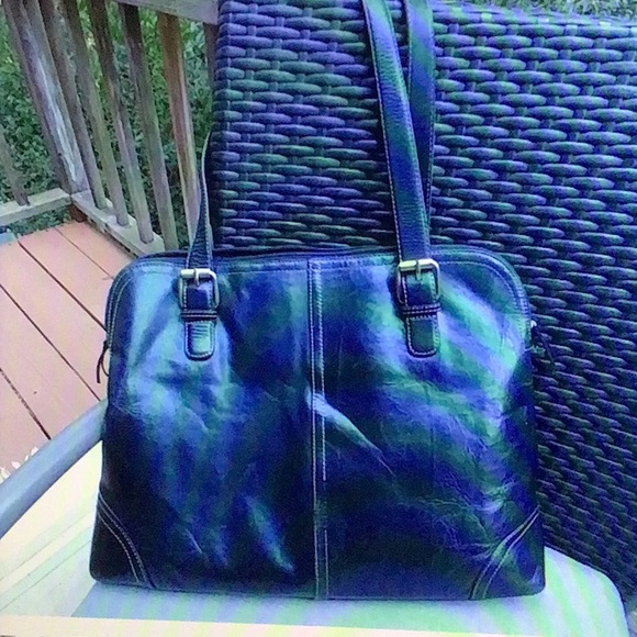 Fossil Handbags - Fossil Black Lg Padded Leather Bag, Nice!